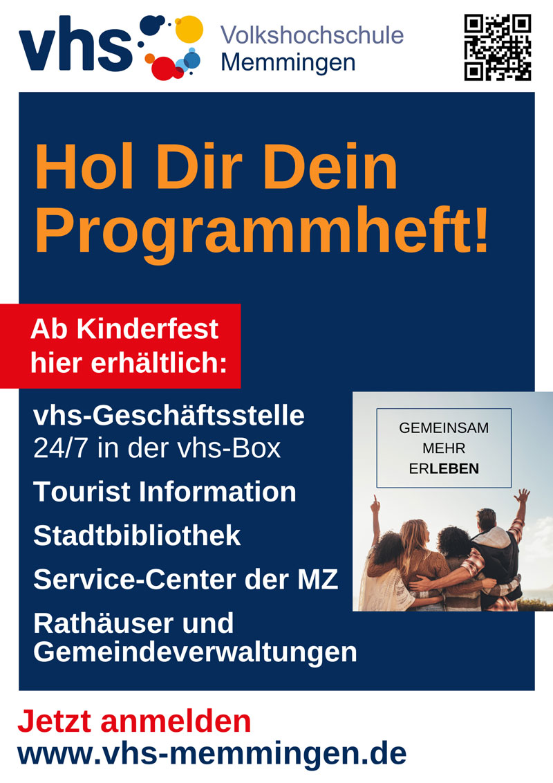 Anzeige für das neue Programm der VHS