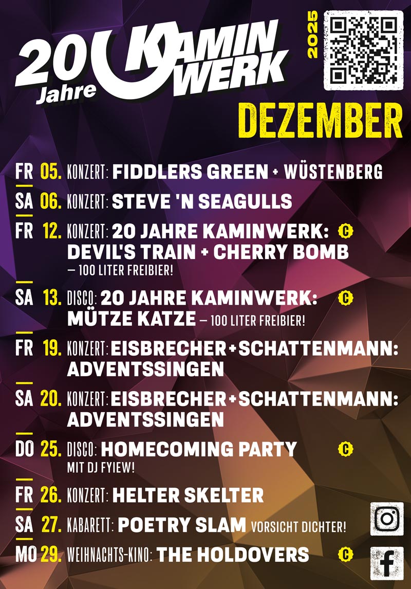Anzeige Kaminwerk Dezemberprogramm