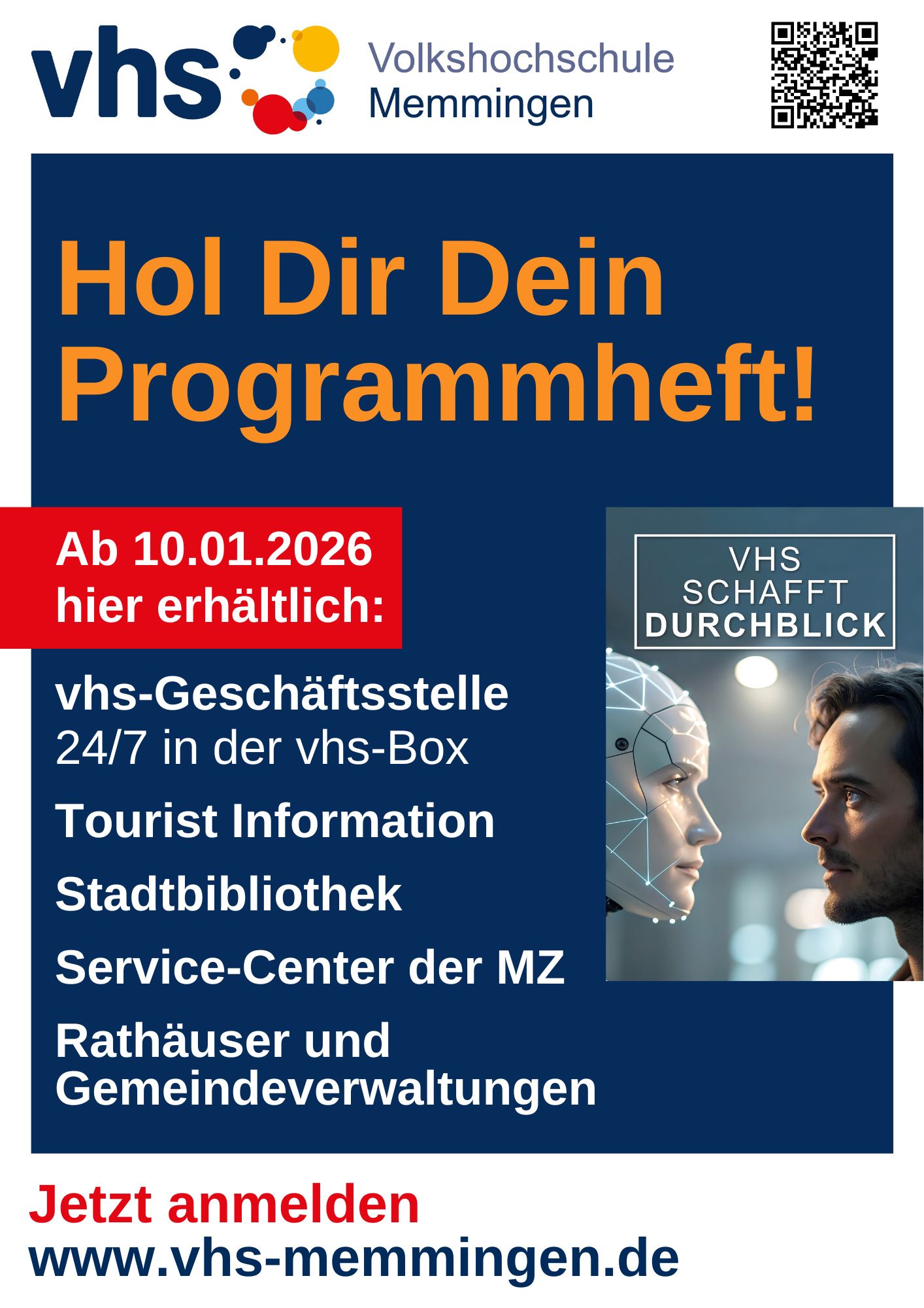 Anzeige VHS Memmingen neues Kursprogramm