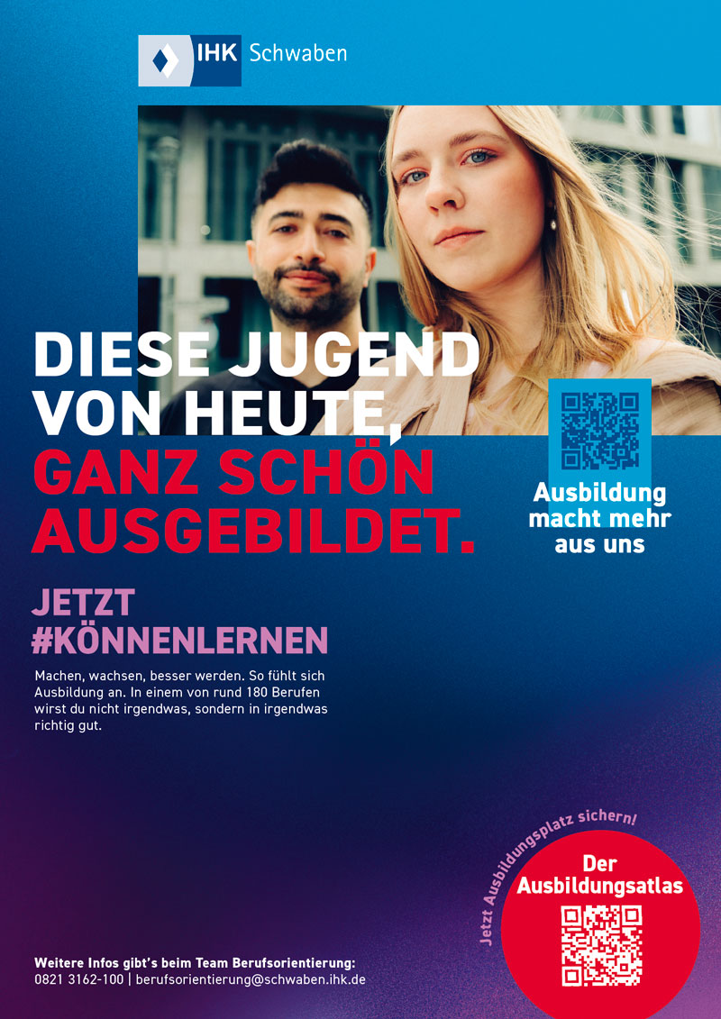 Ausbildungsanzeige der IHK Schwaben