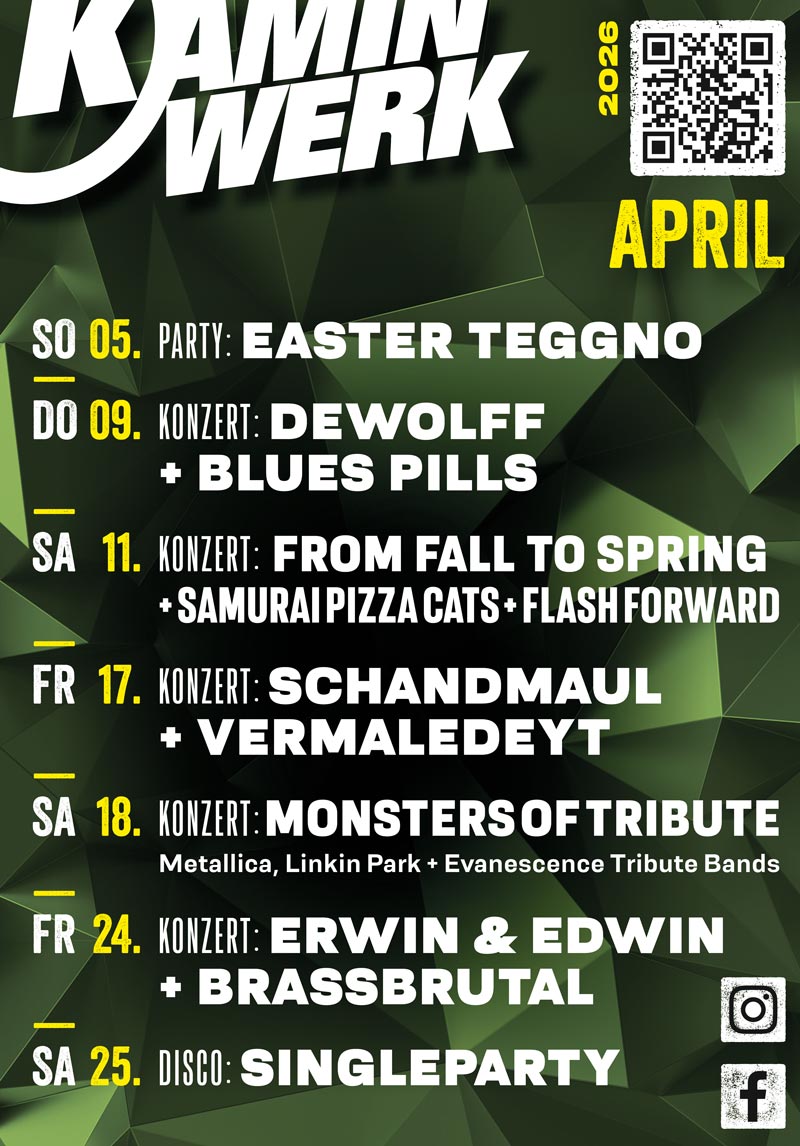 Kaminwerk-Anzeige April