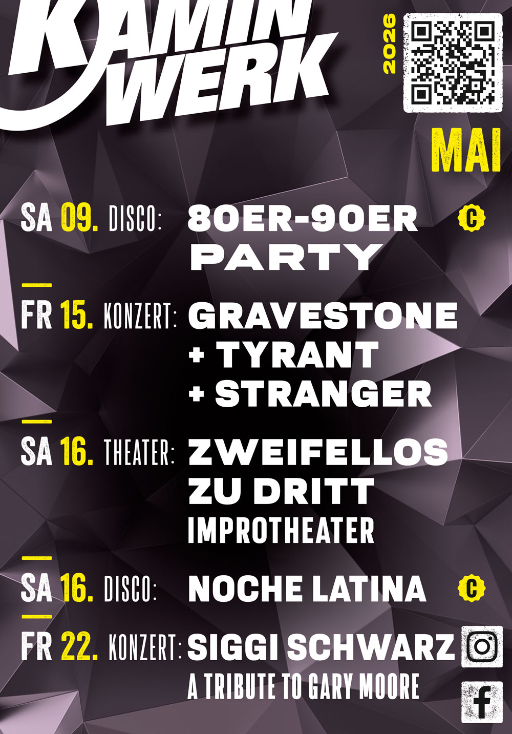 Mai-Anzeige des Kaminwerks