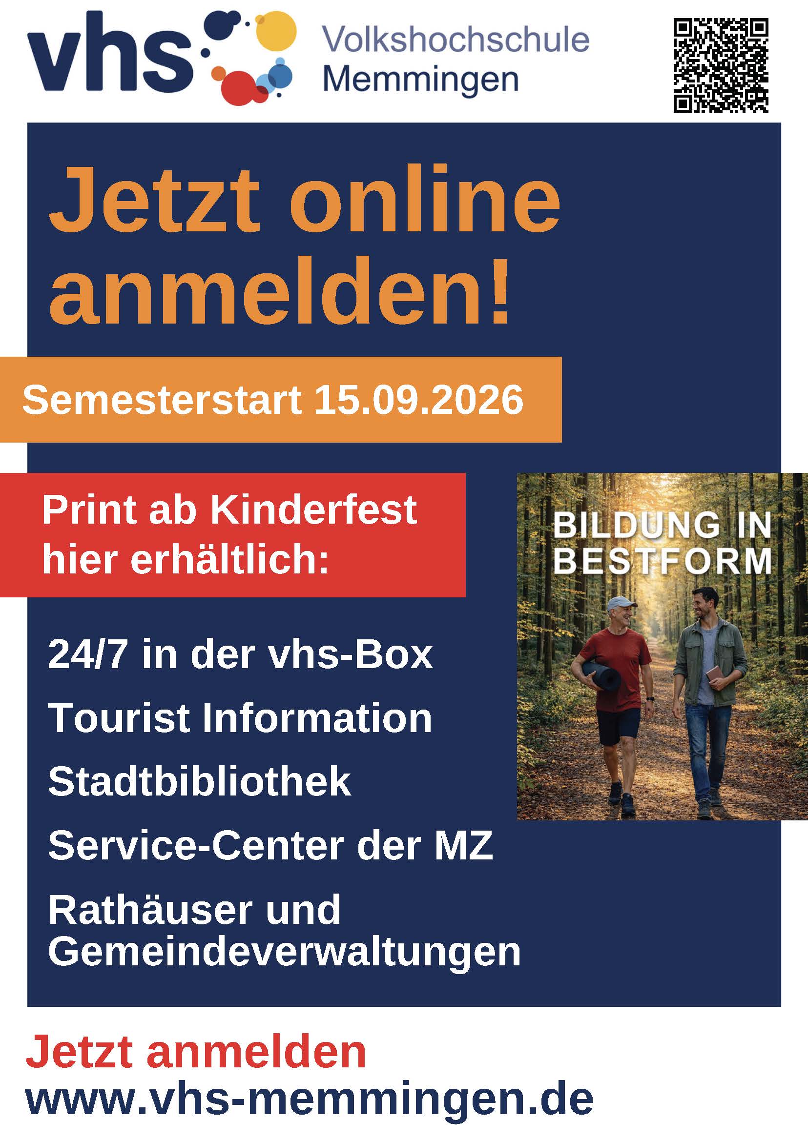 Anzeige für das neue VHS-Programm